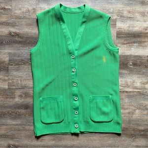 Vintage 70s Green Sweater Vest